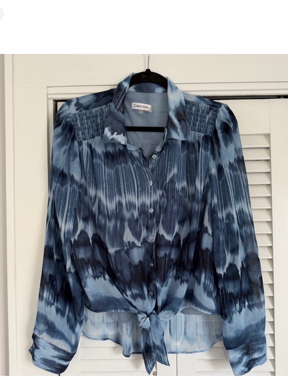 Calvin Klein Blue Tie-Dye A-Line Skirt